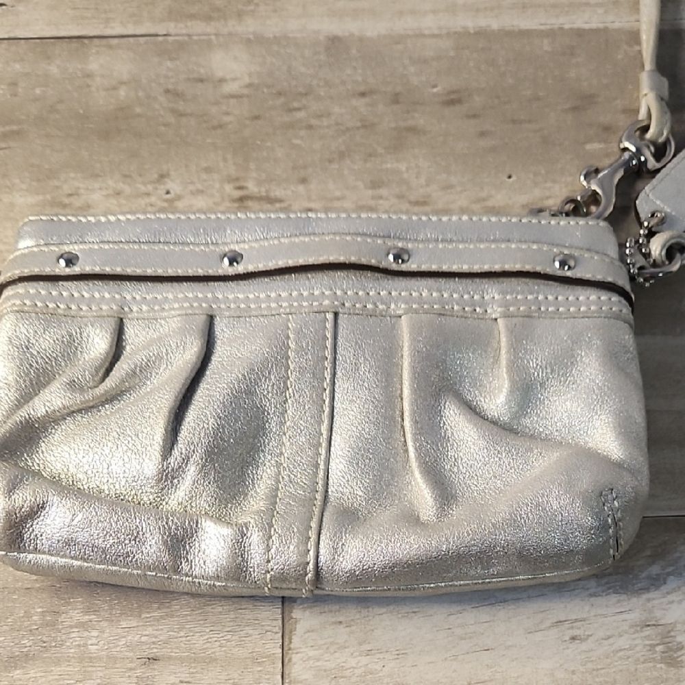 Coach Metallic Croc-Embossed Tote and Pouch Set - Picture 12 of 15